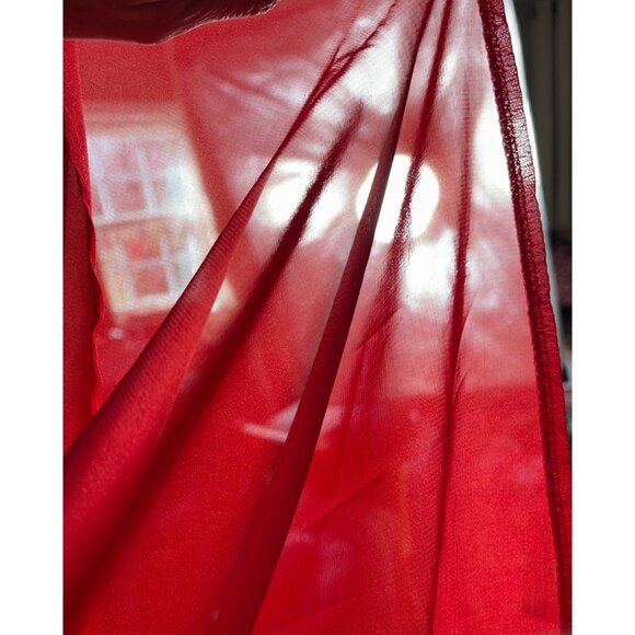 Afibi Maxi Full Skirt Red Chiffon Airy Flowing Feminine Romantic Elegant Women S - Picture 4 of 9